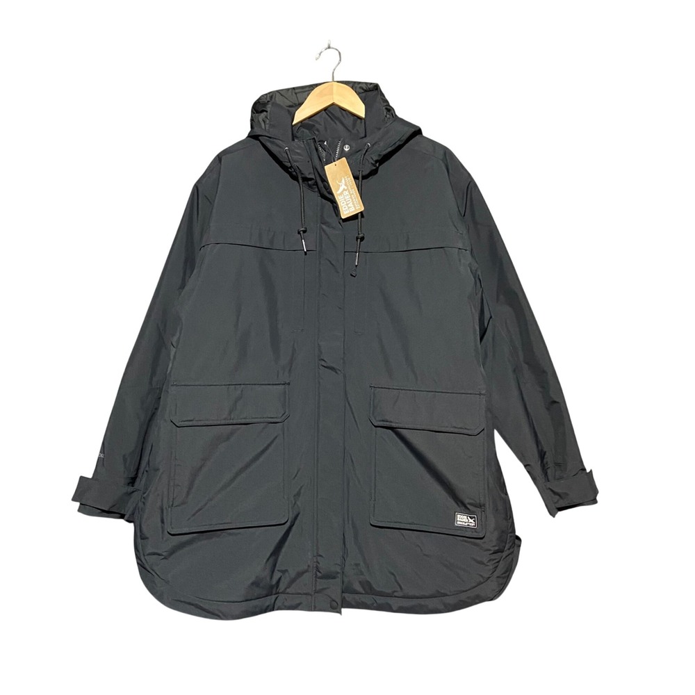 Eddie Bauer Rainfoil Storm Insulated Parka Black WeatherEdge Jacket 0829 XXL NEW